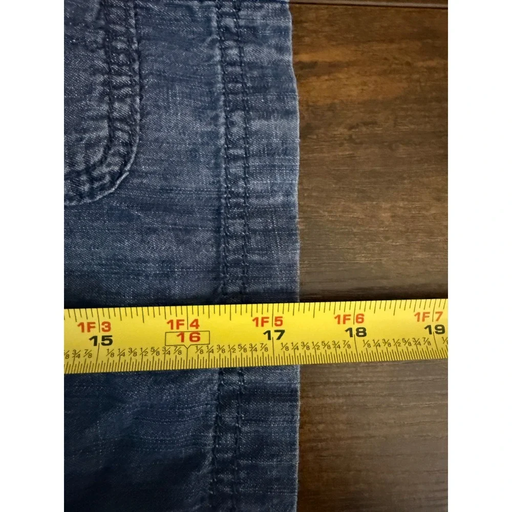 Sonoma Denim Cargo Skort Womens‎ 10 Blue Excellent Embroidered Utility Mini